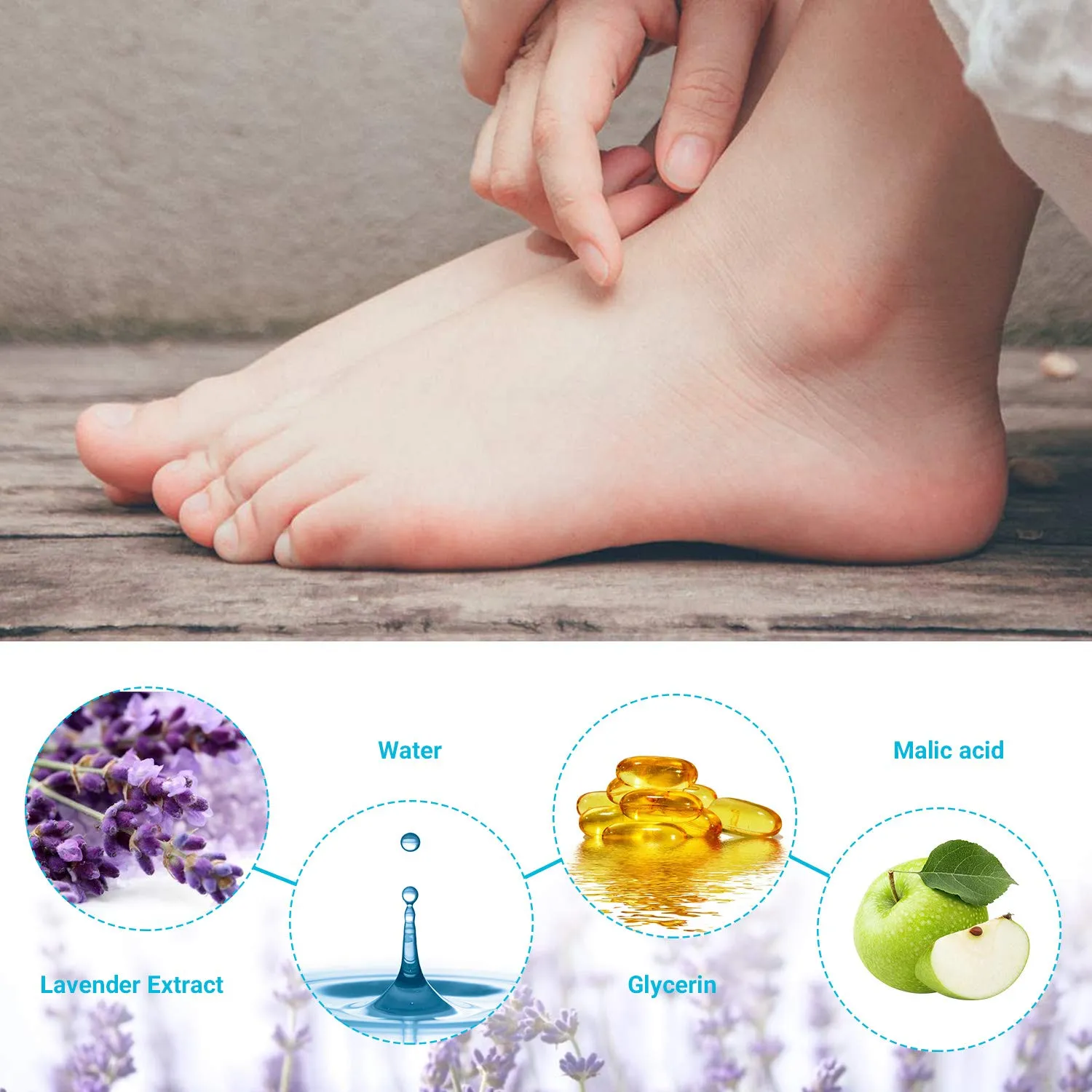 Foot Peel Mask 2 Pack, Dead Skin Callus Remover for FeetGood Smelling Exfoliator Foot Masks Plantifique, Socks for Baby Soft Feet - Lavender
