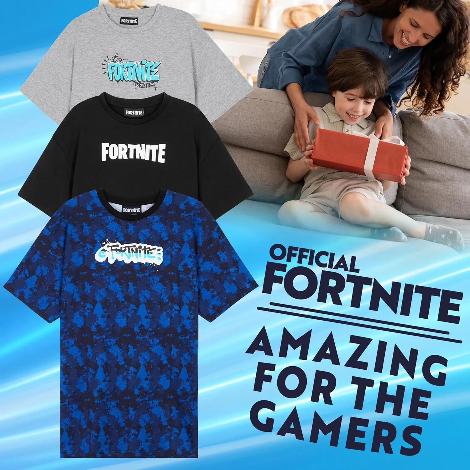 Fortnite T Shirts for Boys Teens Pack of 3 Crew Neck Short Sleeve T Shirt Soft Breathable Tops Tee Gamer Gifts for Boys