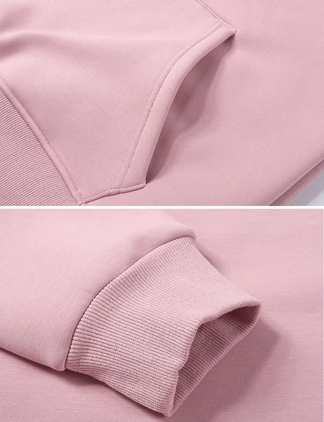 Gnveub Women's Casual Winter Warm Fleece Sherpa Lined Hooded Sweatshirt Thick Pullover Plus with Pockets