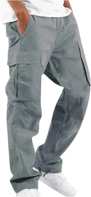 GOFULY Cargo Pants for Men Stretch Elastic Waist Drawstring Hiking Pants with Multi Pockets Sweatpants 2024 Joggers Trouser