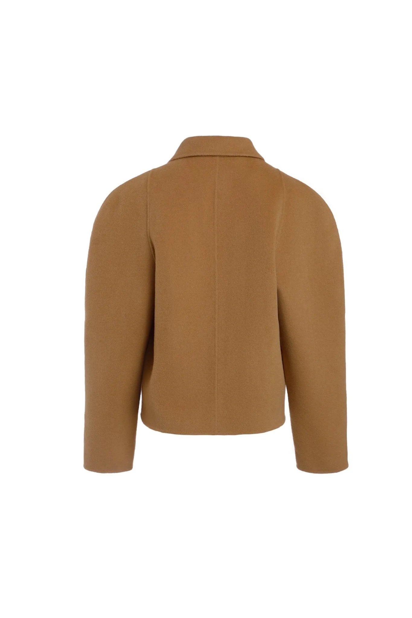 Golden Camel Round Shoulder Short Wool Cashmere Jacket