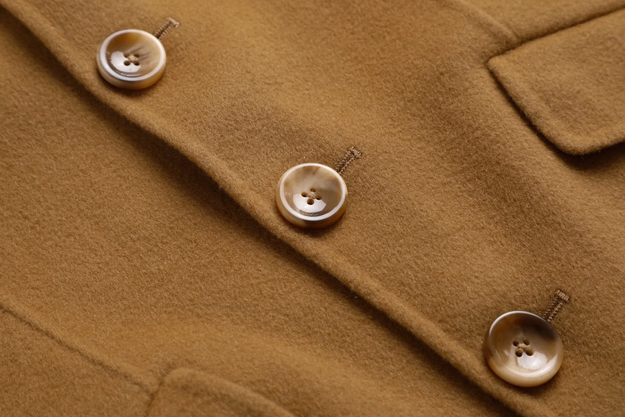 Golden Camel Round Shoulder Short Wool Cashmere Jacket