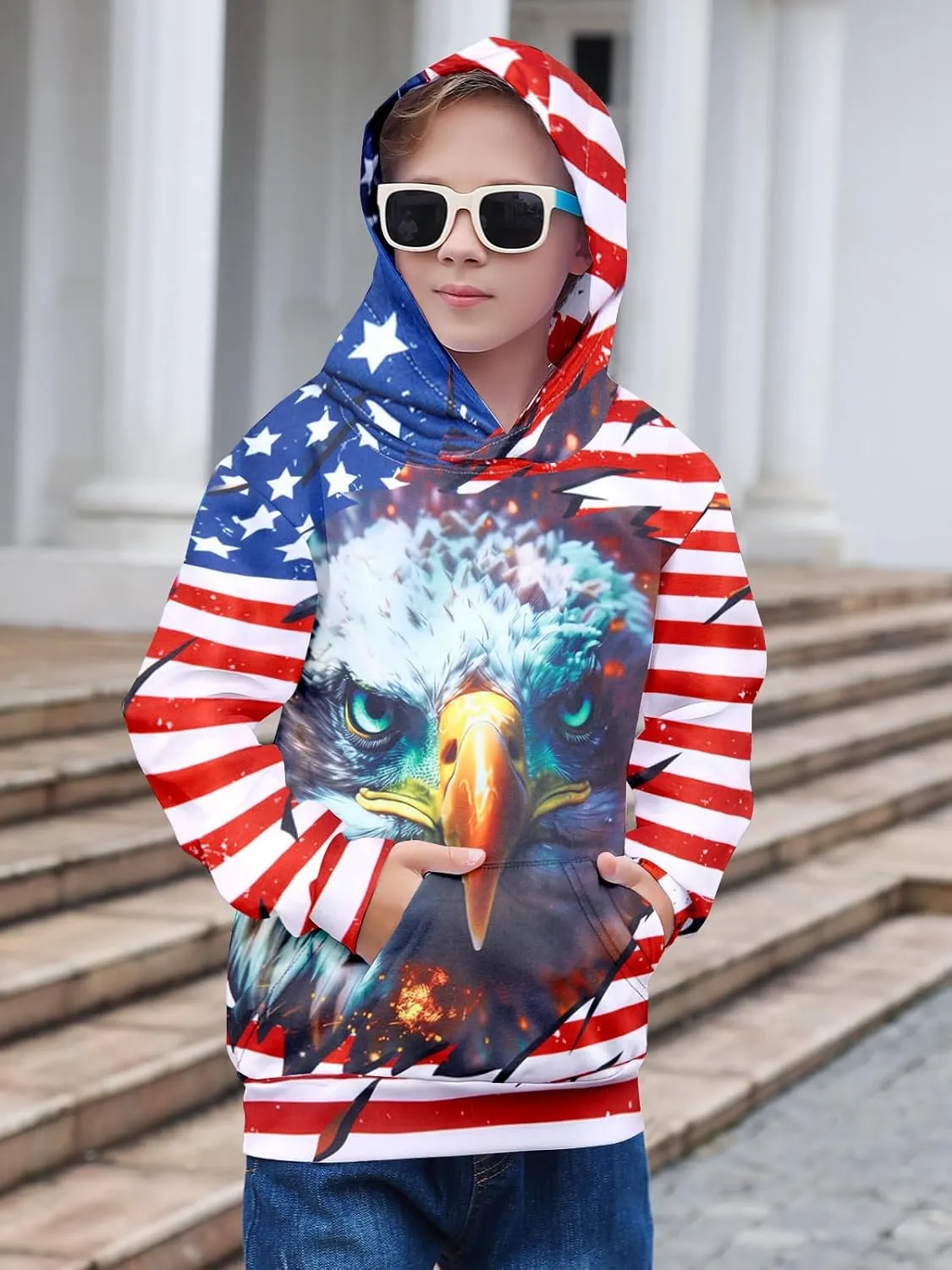 Goodstoworld Boys Girls Warm Fleece 3D Graphic Hoodies Sweatshirt with Pockets Size 5-16 Years