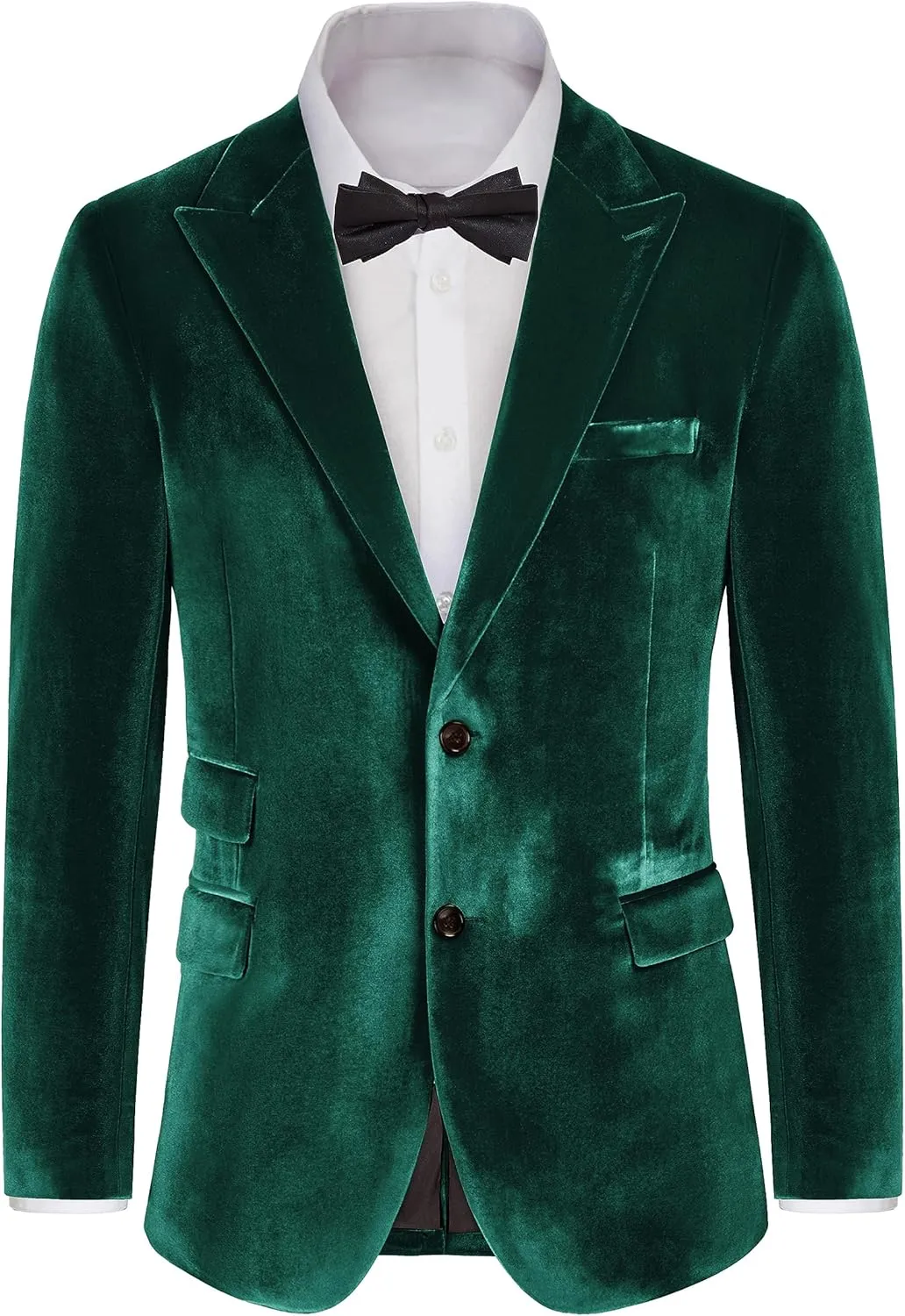 GRACE KARIN Mens Velvet Blazer Two Button Slim Fit Suit Jacket Sports Coats for Men Prom Wedding Dinner Party