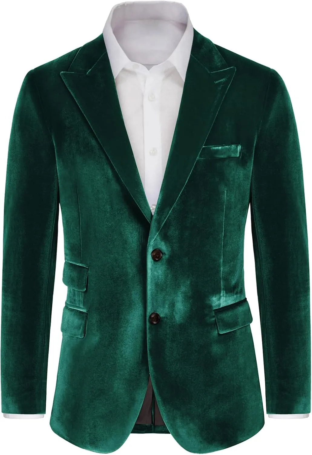 GRACE KARIN Mens Velvet Blazer Two Button Slim Fit Suit Jacket Sports Coats for Men Prom Wedding Dinner Party