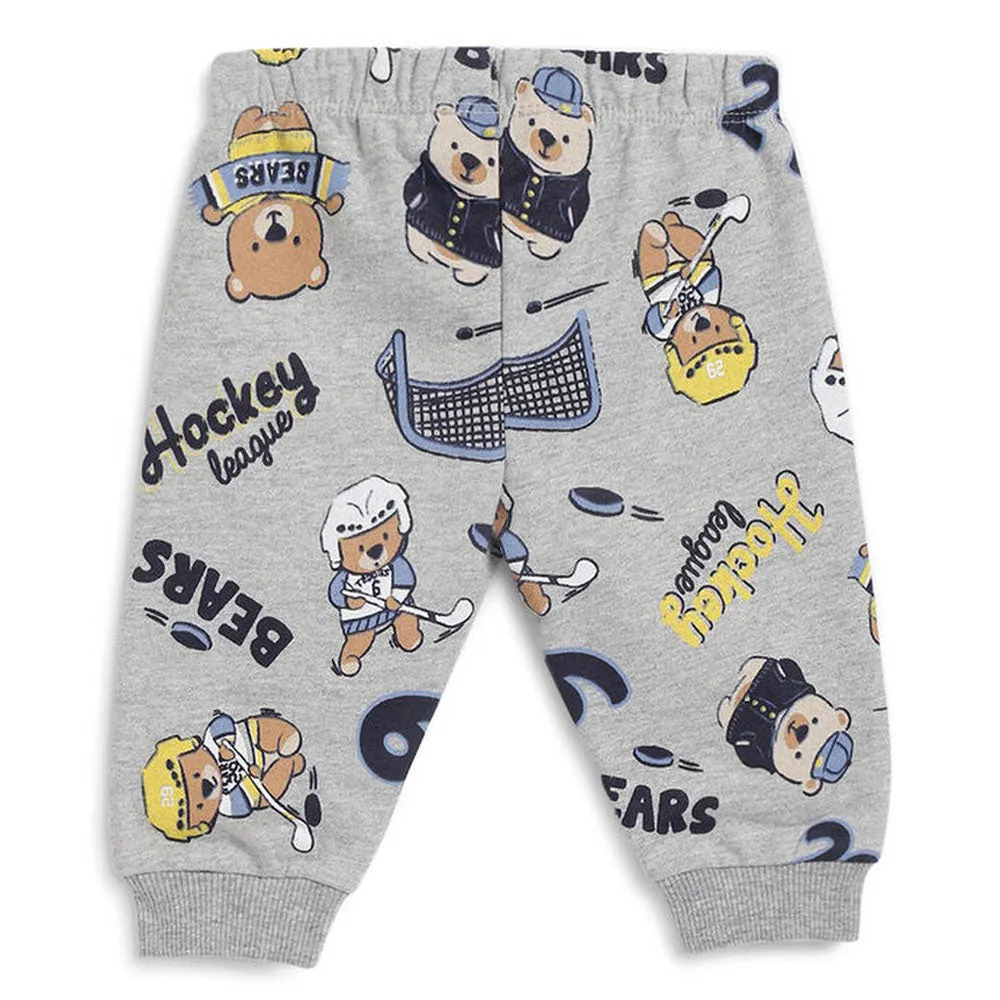 Grey Bear Printed Winter Joggers
