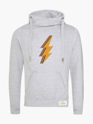 Grey Lightning Bolt Adult Cowl Hoodie