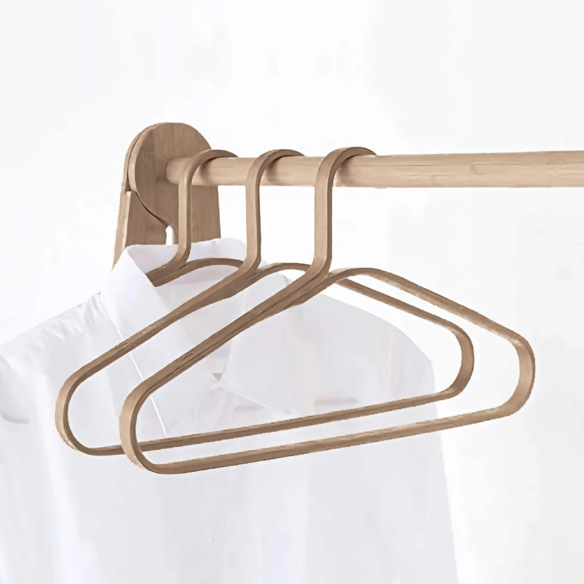 Gudee CAKON bamboo hanger, brown (set of 3)