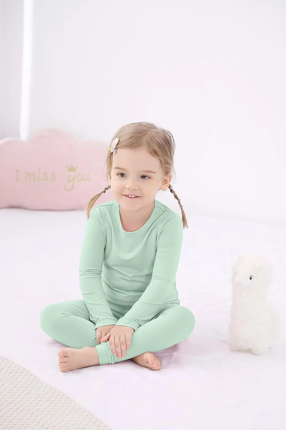 GUISBY Rayon made from Bamboo Pajamas Sets, Kids Toddler Boys Girls Daily Snug Fit Sleepwear Set