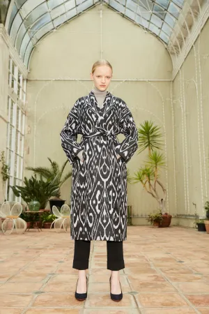 Handwoven Silk Ikat Shawl Coat - Latifa - 'Delightful'