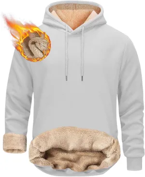 Hoodies for Men, Heavyweight Fleece Lined Sweatshirts, Mens Thermal Hooded Sweatshirt, Warm Winter Fashion Pullover