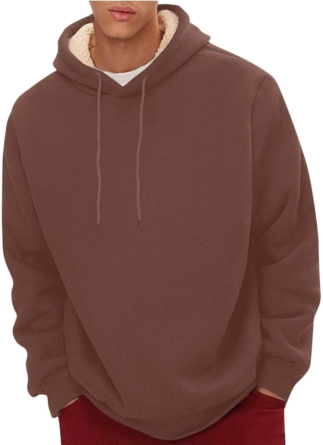 Hoodies for Men, Heavyweight Fleece Lined Sweatshirts, Mens Thermal Hooded Sweatshirt, Warm Winter Fashion Pullover