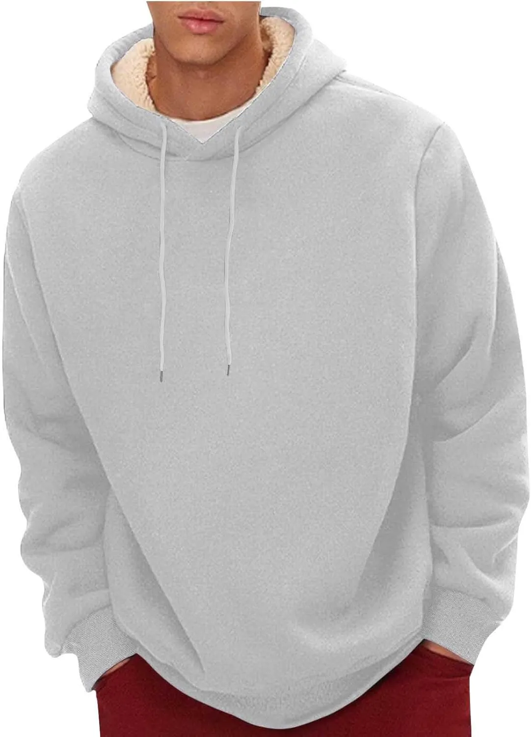 Hoodies for Men, Heavyweight Fleece Lined Sweatshirts, Mens Thermal Hooded Sweatshirt, Warm Winter Fashion Pullover