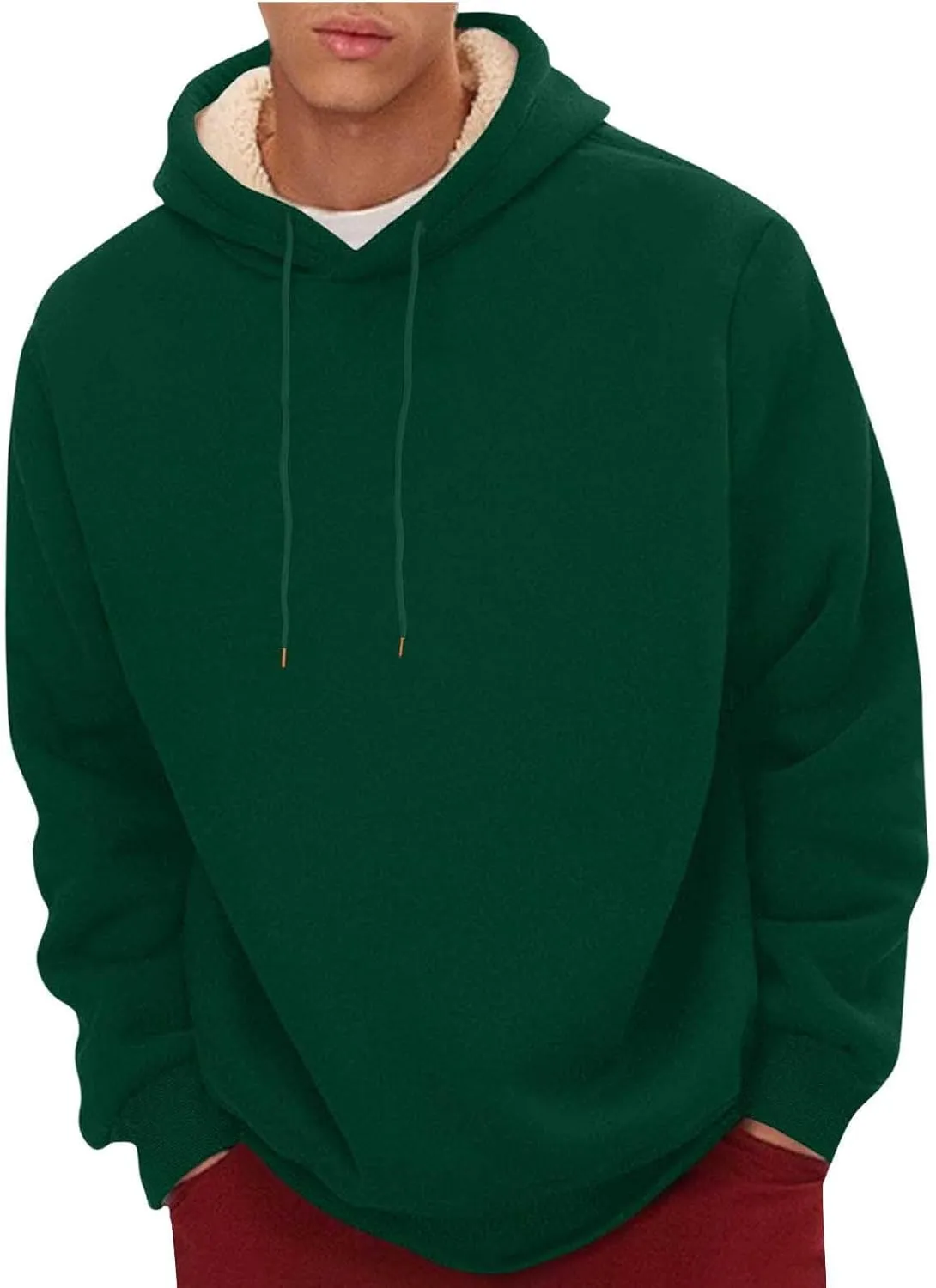 Hoodies for Men, Heavyweight Fleece Lined Sweatshirts, Mens Thermal Hooded Sweatshirt, Warm Winter Fashion Pullover