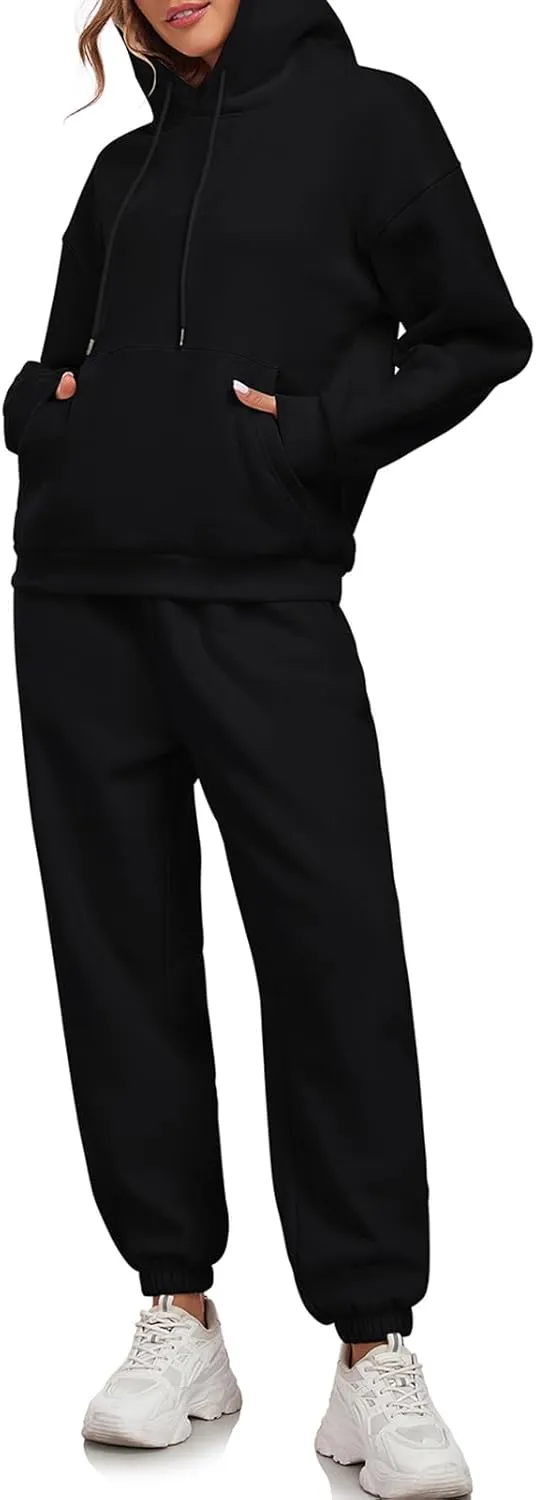 HOTIAN Womens 2 Piece Outfits Sweatsuit Oversized Hoodie Sweatshirt and Joggers Sweatpants Sets Tracksuit