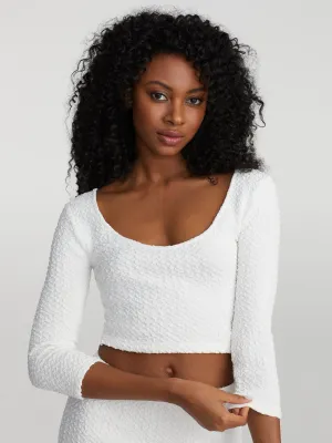 Jeze Long-Sleeve Crop Bubble Top