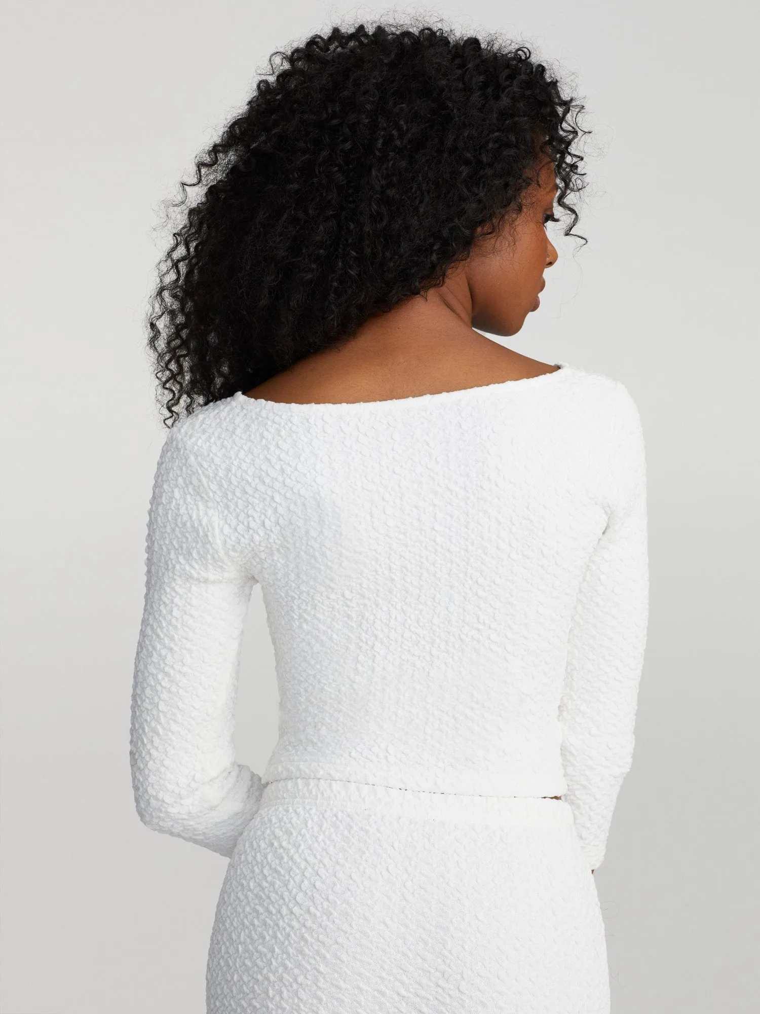 Jeze Long-Sleeve Crop Bubble Top