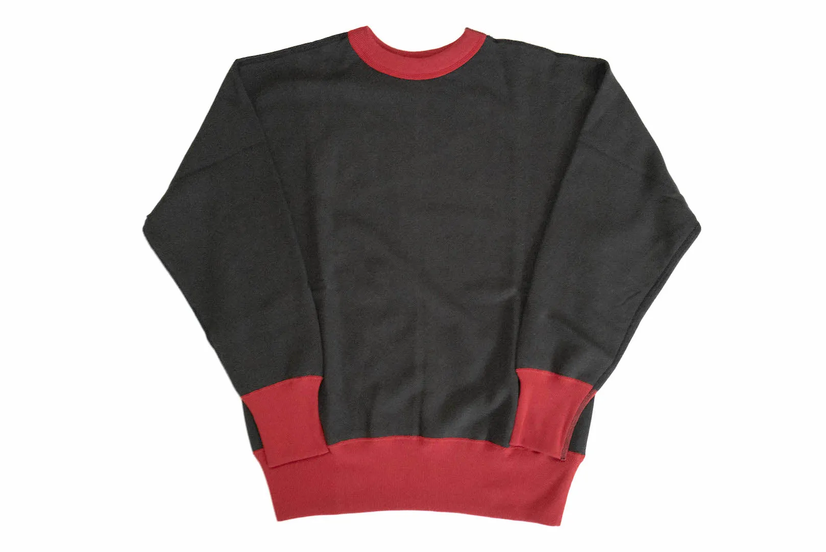 John Gluckow X Warehouse Co. 10oz Loopwheeled 'Two-Tone' Sweatshirt (Black X Red)