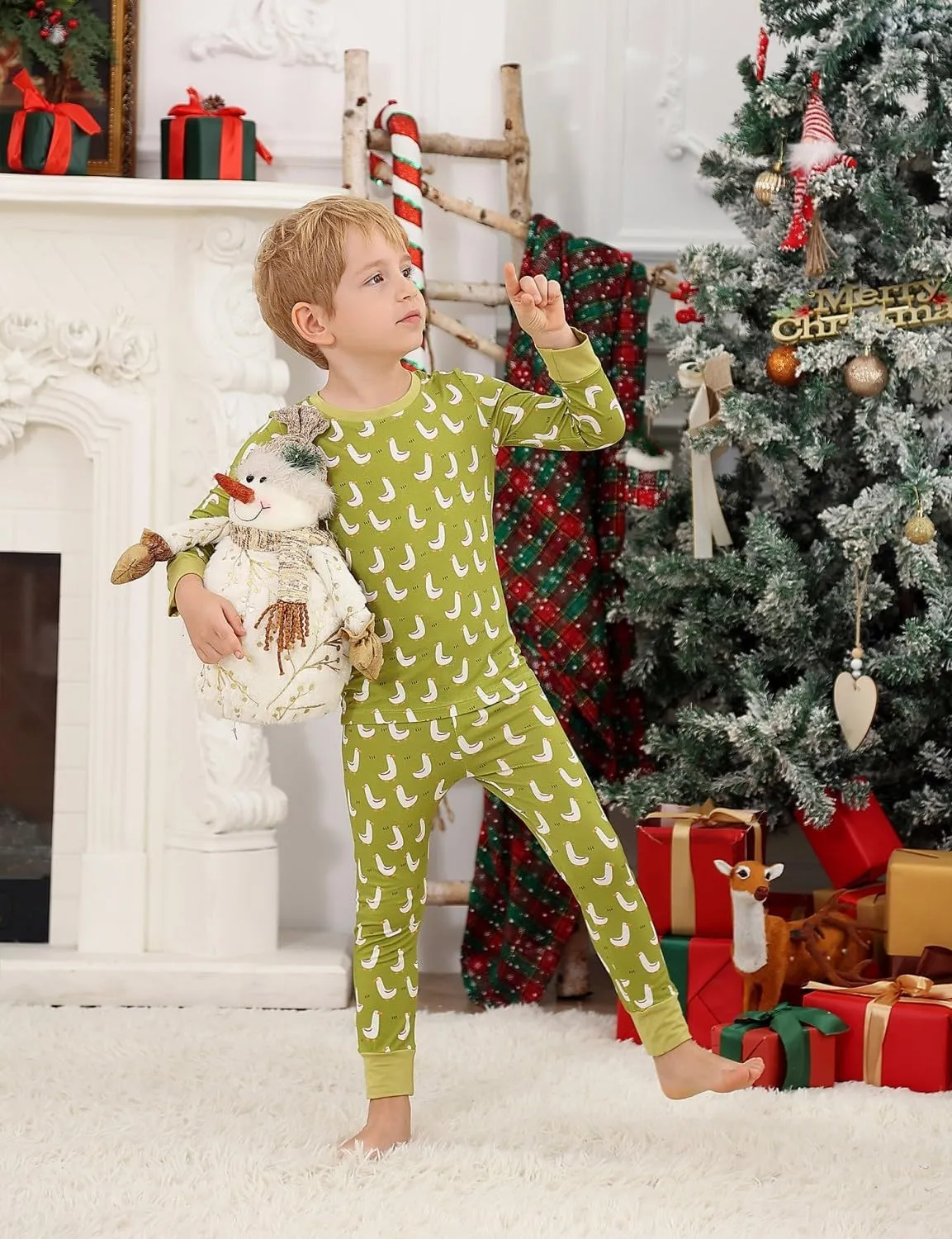 JunNeng Toddler Rayon from Bamboo Pajamas Sets,Baby Boy Girl Snug Fit Long Sleeve Sleepwear