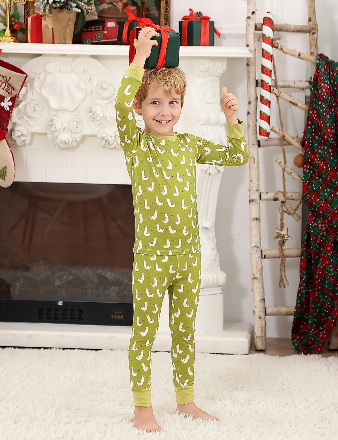 JunNeng Toddler Rayon from Bamboo Pajamas Sets,Baby Boy Girl Snug Fit Long Sleeve Sleepwear
