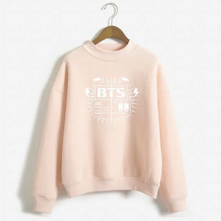 Letter Print Scoop Women Loose Warm Sweatshirt