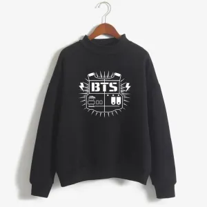Letter Print Scoop Women Loose Warm Sweatshirt