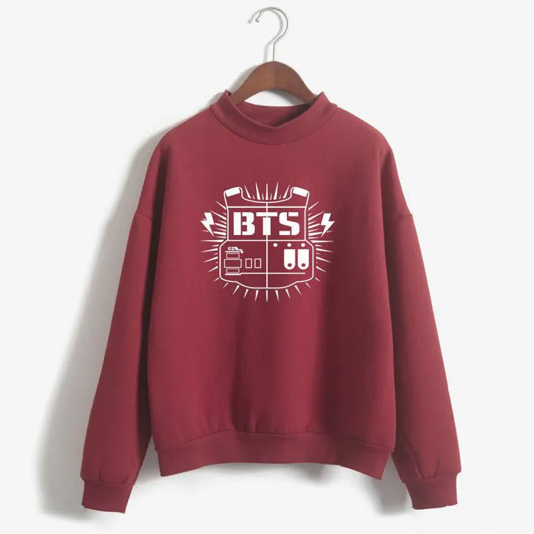 Letter Print Scoop Women Loose Warm Sweatshirt