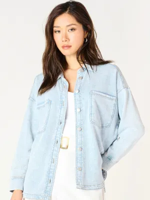 Light Wash Knit Denim Jacket