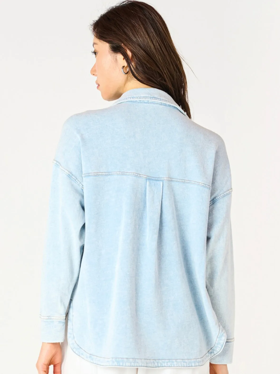 Light Wash Knit Denim Jacket