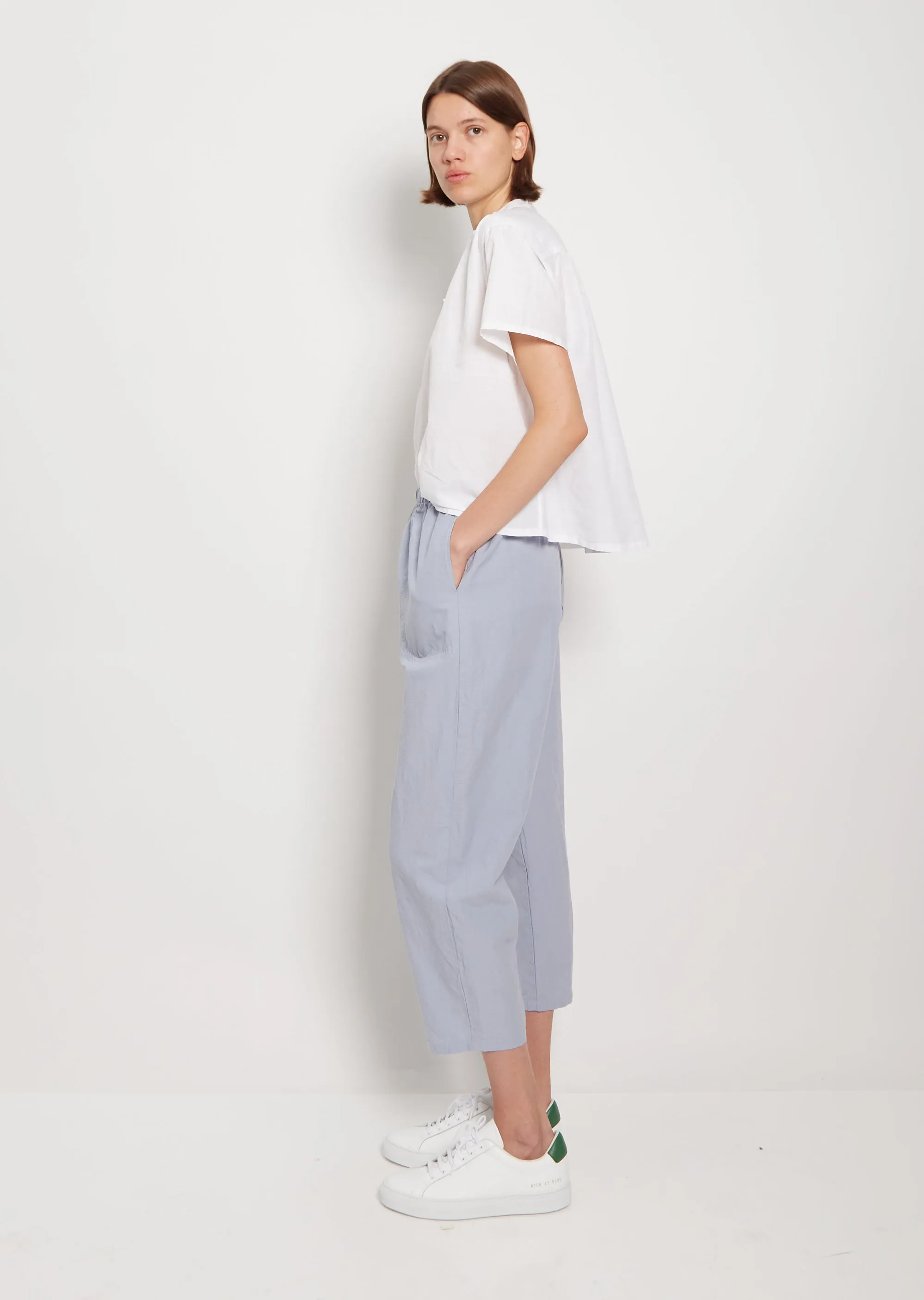 Linen Cotton Easy Pants — Sax