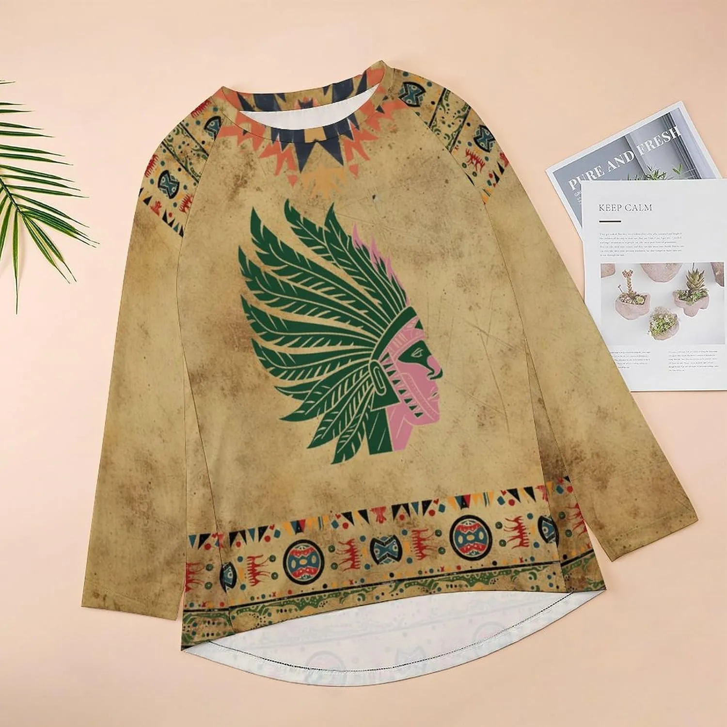 Long Sleeve Shirts for Women Aztec Pullover TopsAmerican Clothing Fall Comfy Fashion Boho Tops for Women