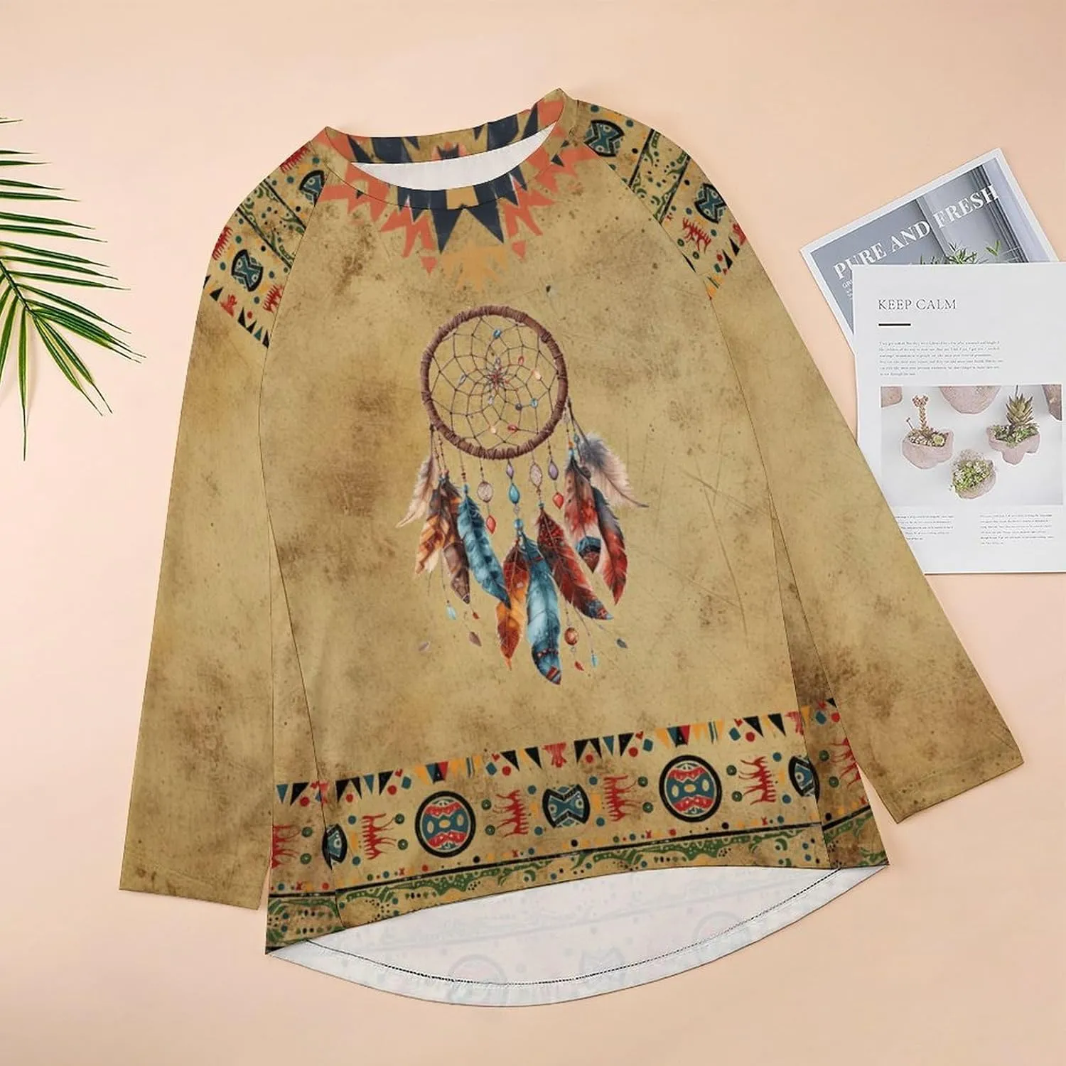 Long Sleeve Shirts for Women Aztec Pullover TopsAmerican Clothing Fall Comfy Fashion Boho Tops for Women