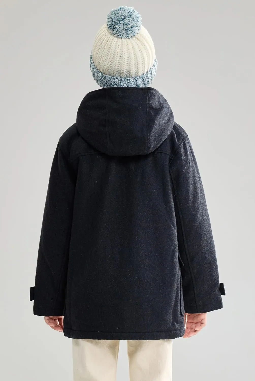 maoo garden Boys Winter Wool Coat Dress Peacoat Kids Heavy Sherpa Jacket Hooded Warm Thicken Windproof Overcoats
