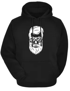 Men's Black CottonPrinted Long Sleeves Hoodies For Men