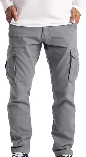 Men's Cargo Sweatpants Fashion Men's Sport Color Bandage Casual Loose Sweatpants Drawstring Pant Mens Sweatpants Mens