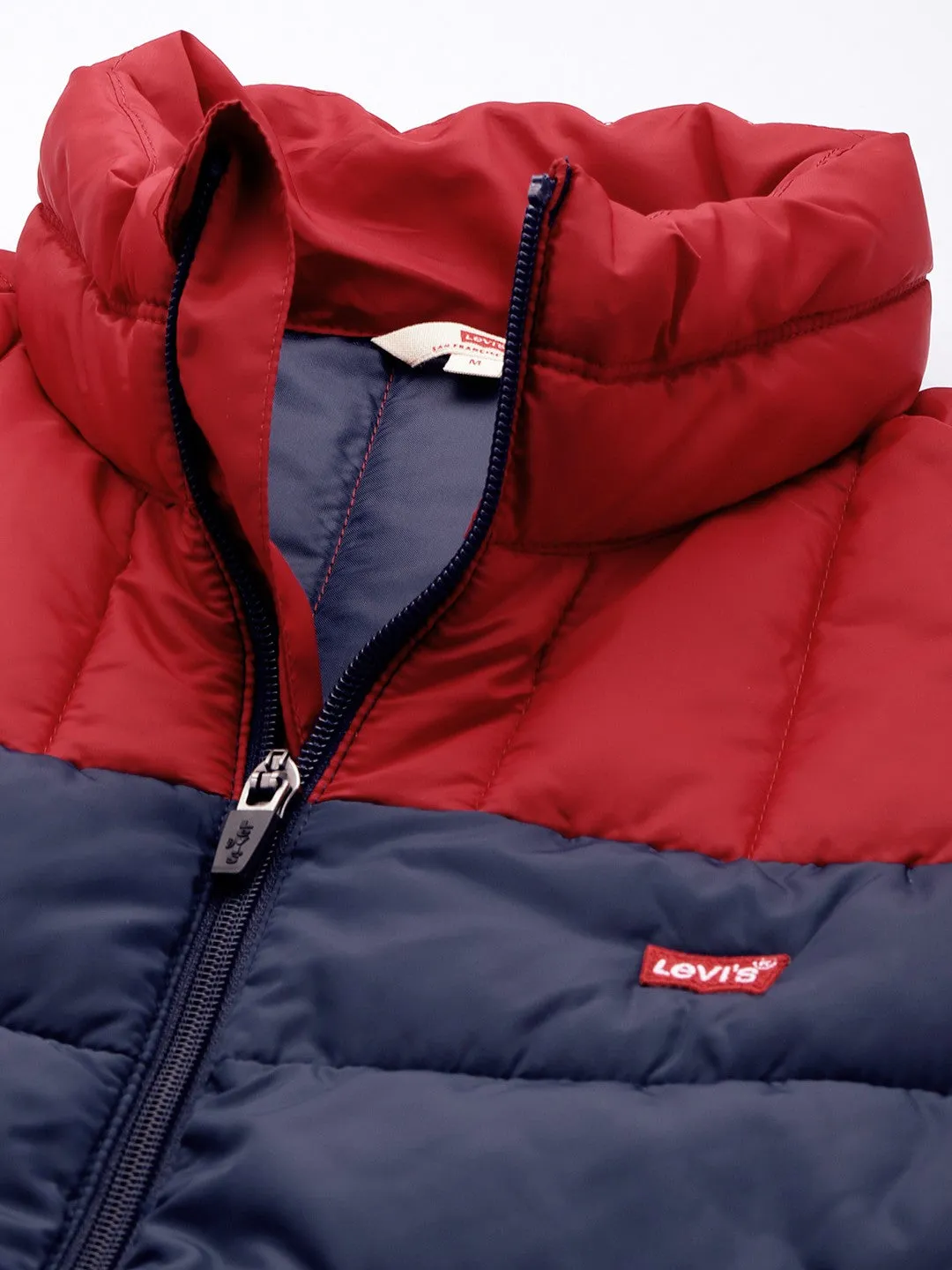 Men's Colorblock Navy High Neck Jacket