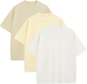 Mens Oversized T-Shirts Fashion Loose Fit Crewneck Tshirt Streetwear Heavyweight Short Sleeve Tee Shirt Gym Workout Tops