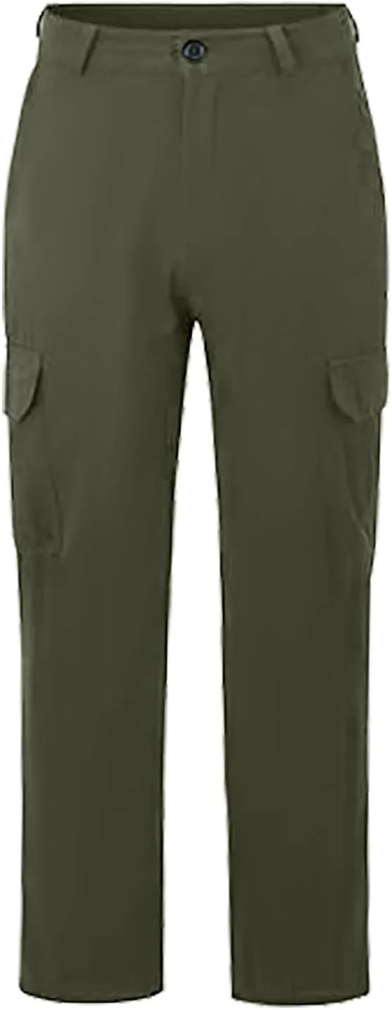Mens Sweatpants with Pockets Big and Tall Cargo Pants Lightweight Cotton Jogger Work Pants 6 Pocket Full Outdoor Casual