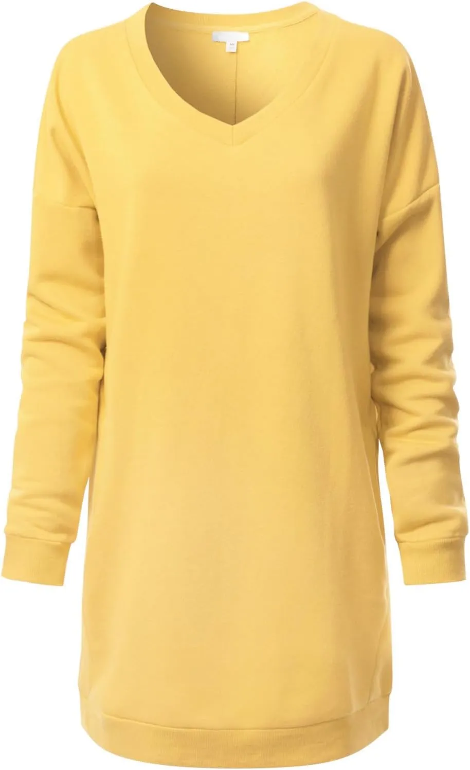MixMatchy Women's Oversized Sweatshirts V-Neck Long Sleeve Tunic Pullover Fleece Sweater S-3X