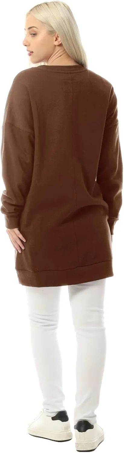 MixMatchy Women's Oversized Sweatshirts V-Neck Long Sleeve Tunic Pullover Fleece Sweater S-3X