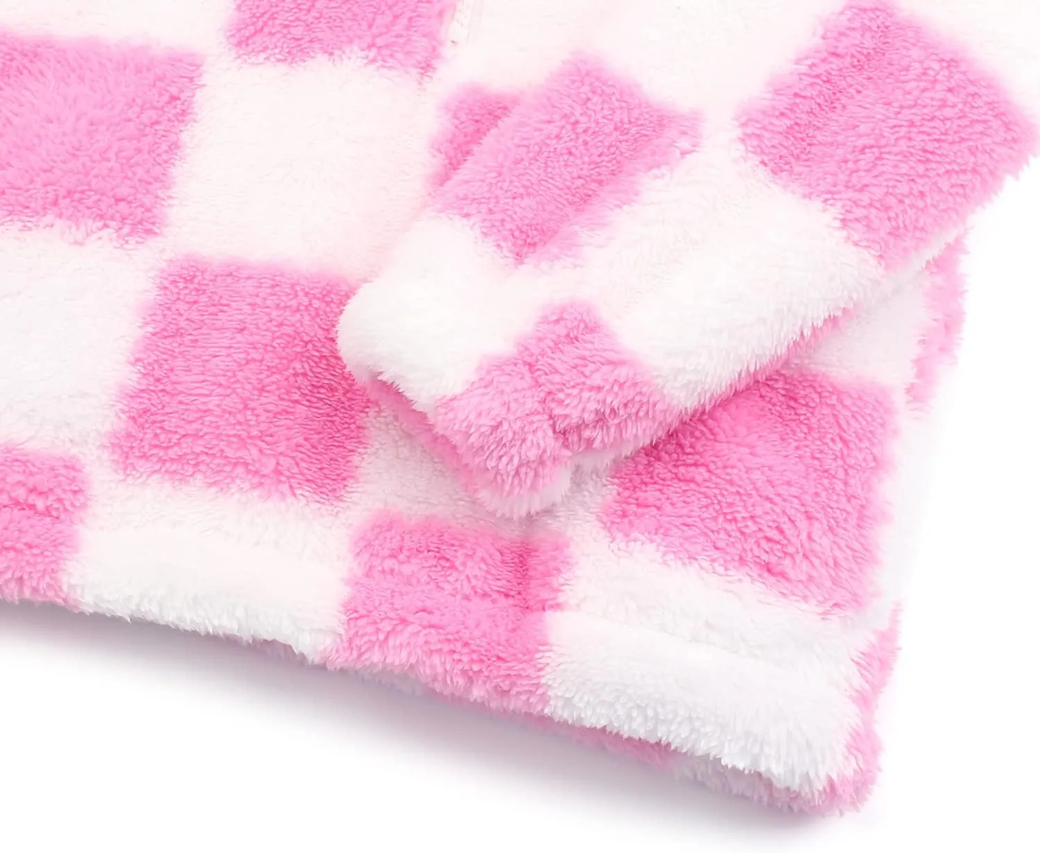 MODAFANS Girls Buffalo Plaid Fleece Hoodies Pullover Teddy Bear Jacket Sweatshirt Casual Outwear Coat with Pockets 4-13Years