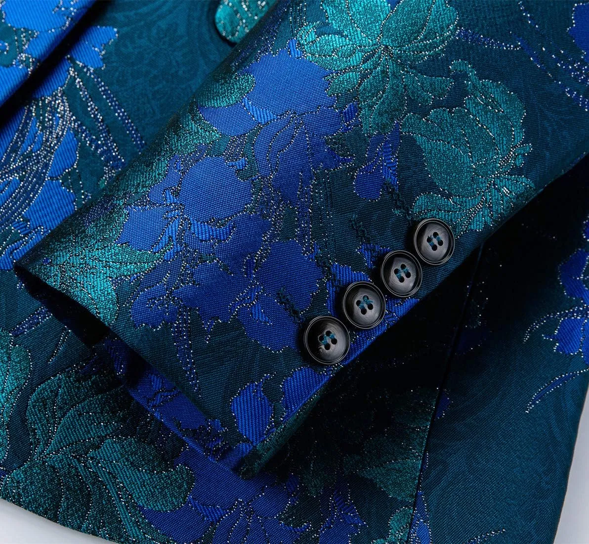 MOGU Mens Floral Blazer Slim Fit Elegant Tuxedo Jacket for Daily Prom Party