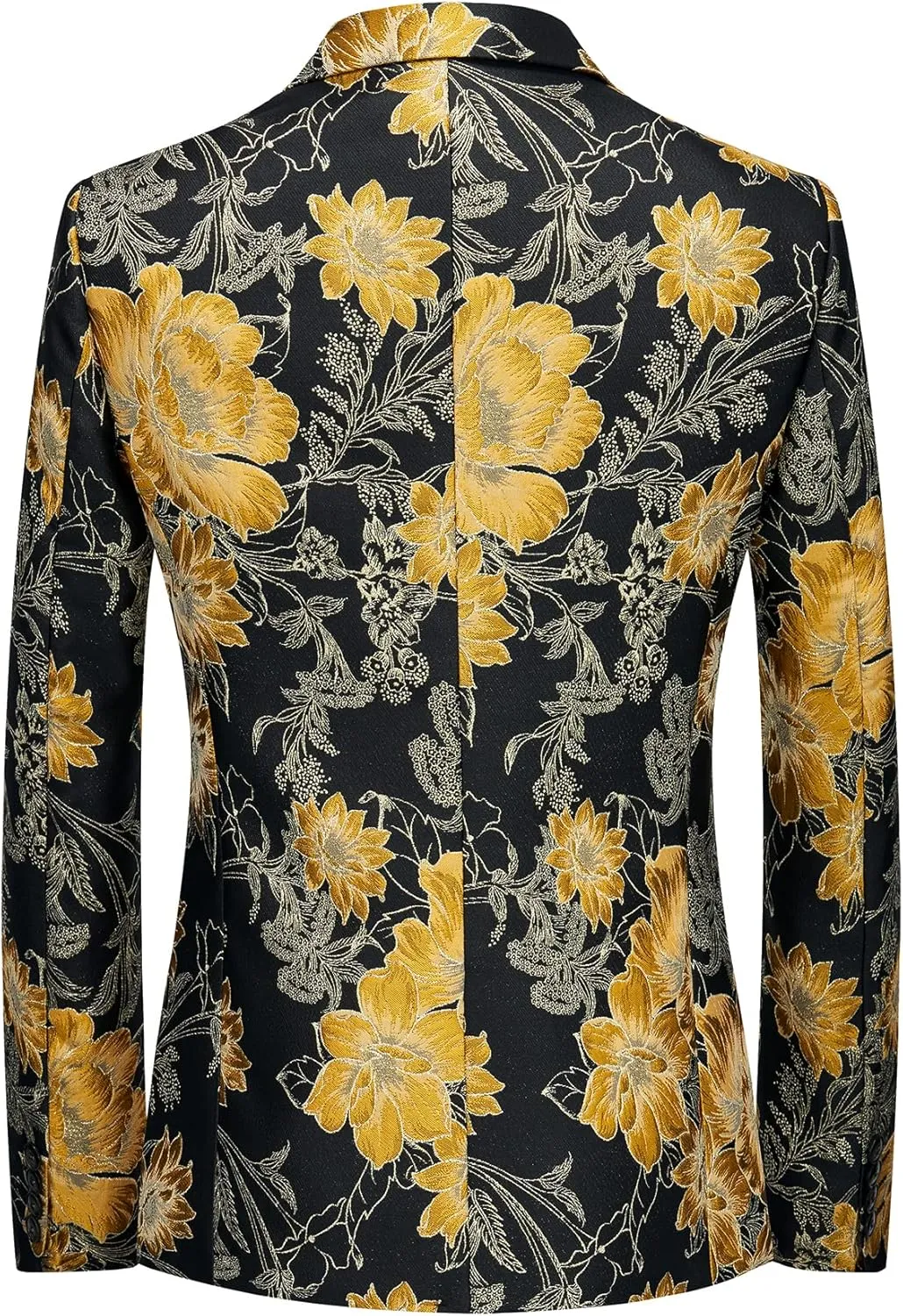MOGU Mens Floral Blazer Slim Fit Elegant Tuxedo Jacket for Daily Prom Party