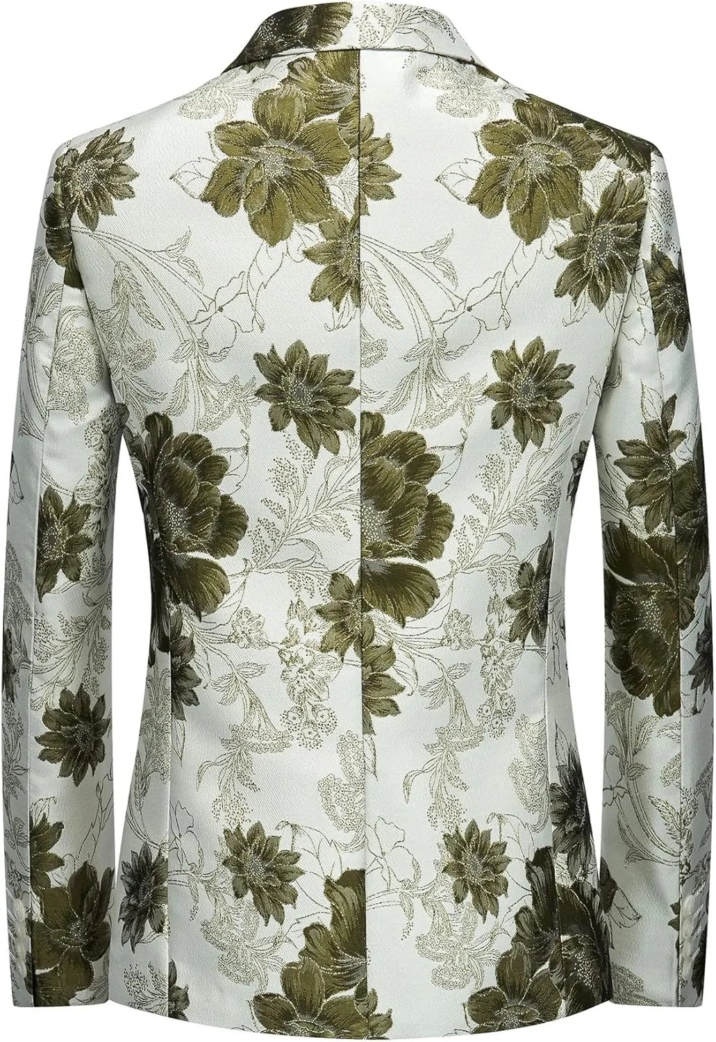 MOGU Mens Floral Blazer Slim Fit Elegant Tuxedo Jacket for Daily Prom Party
