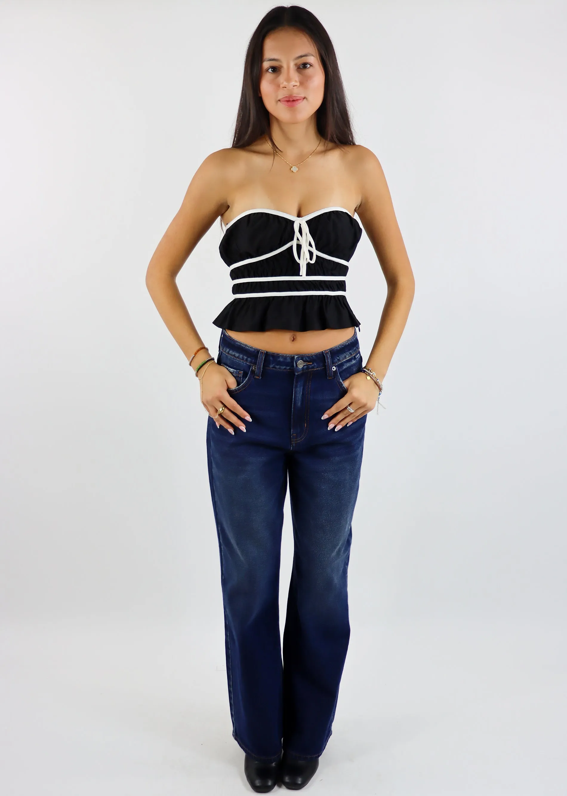 Moonflower Tube Top ★ Black & White