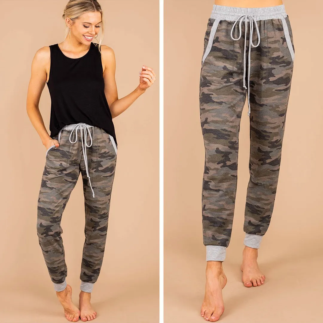 More Than You Know Green Camo Joggers