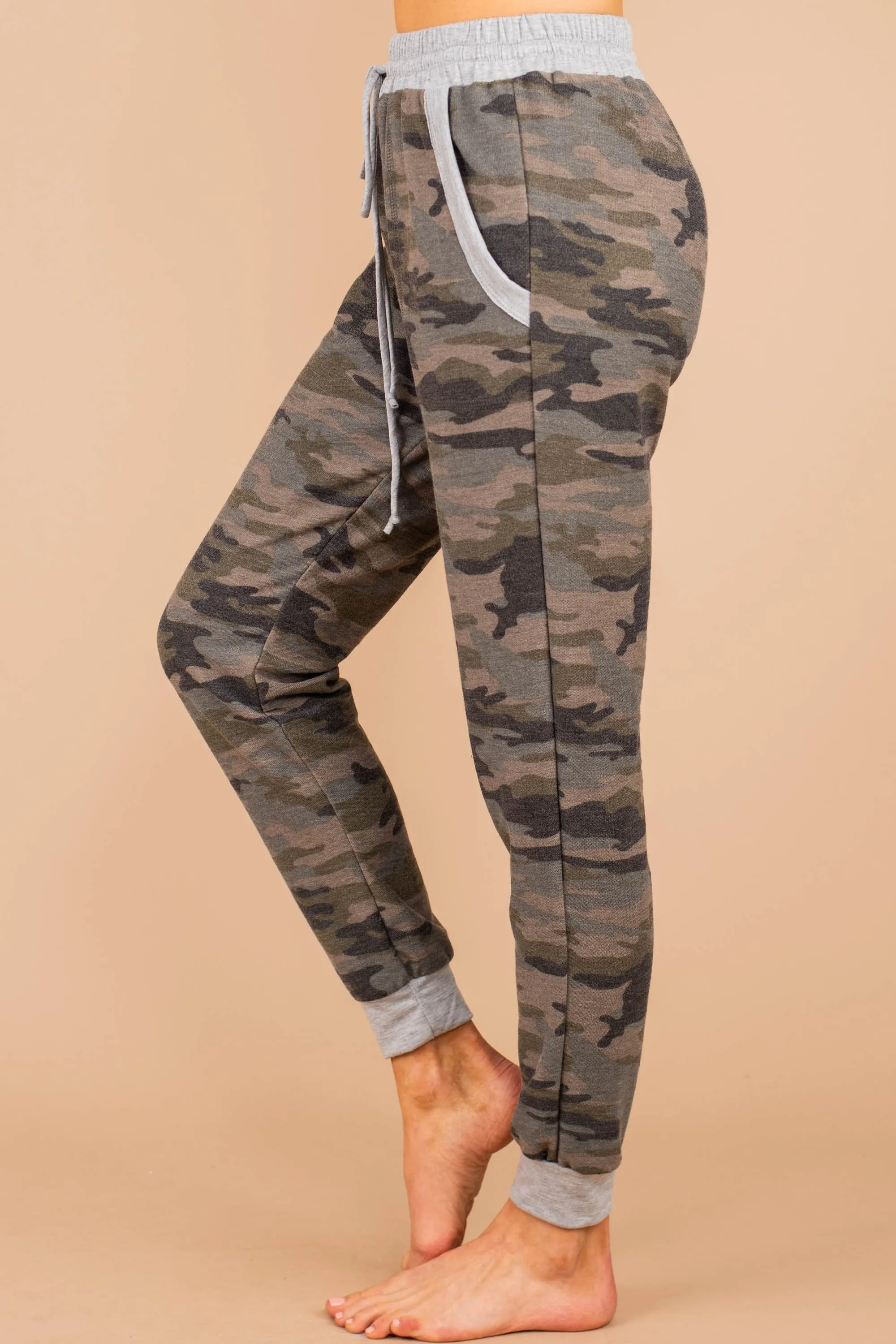 More Than You Know Green Camo Joggers