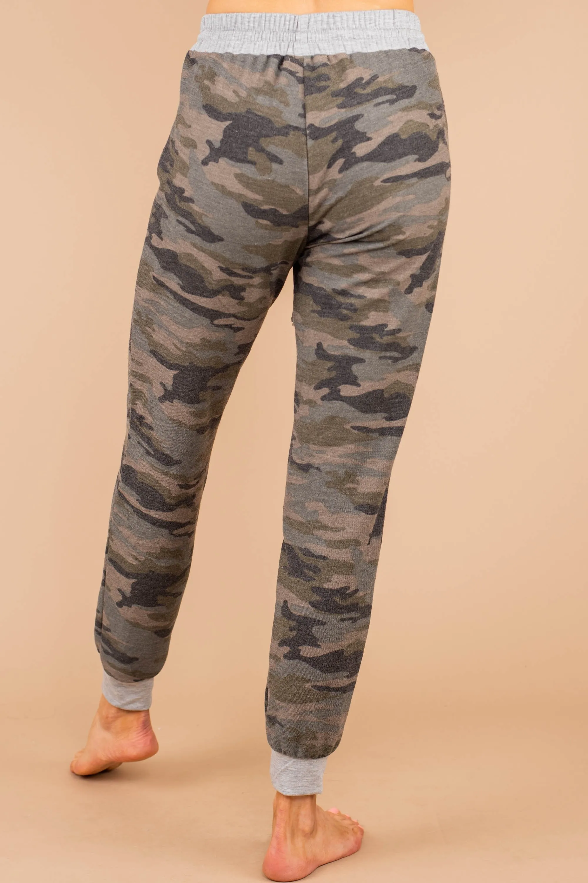More Than You Know Green Camo Joggers