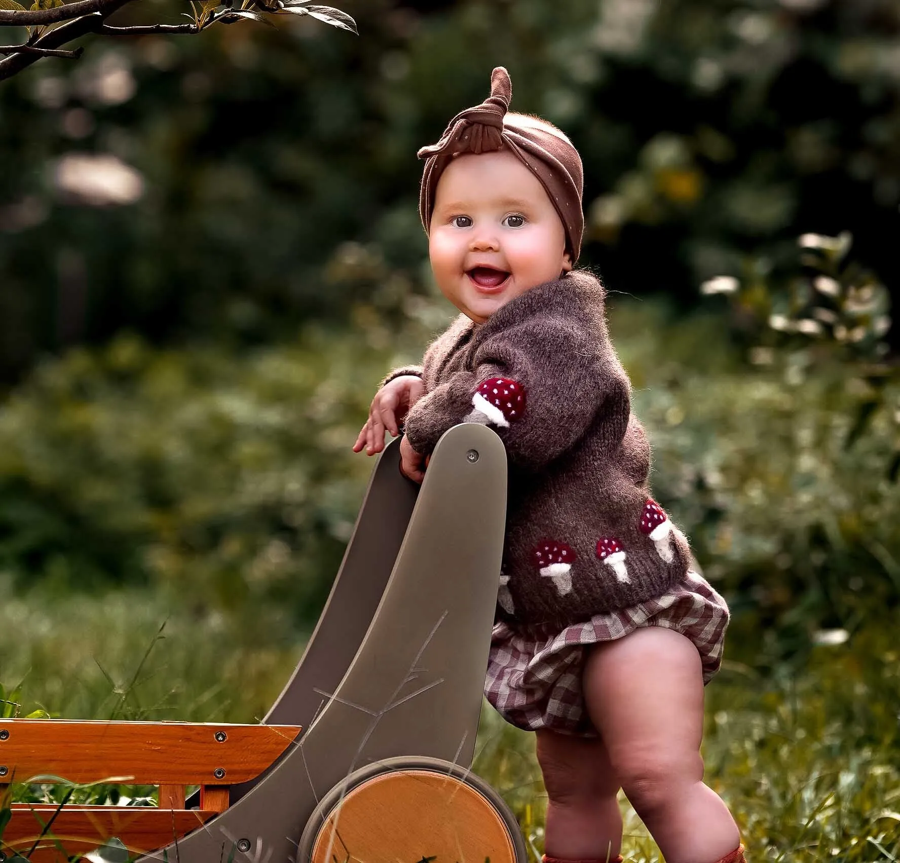 Mushrooms cardigan | Brown