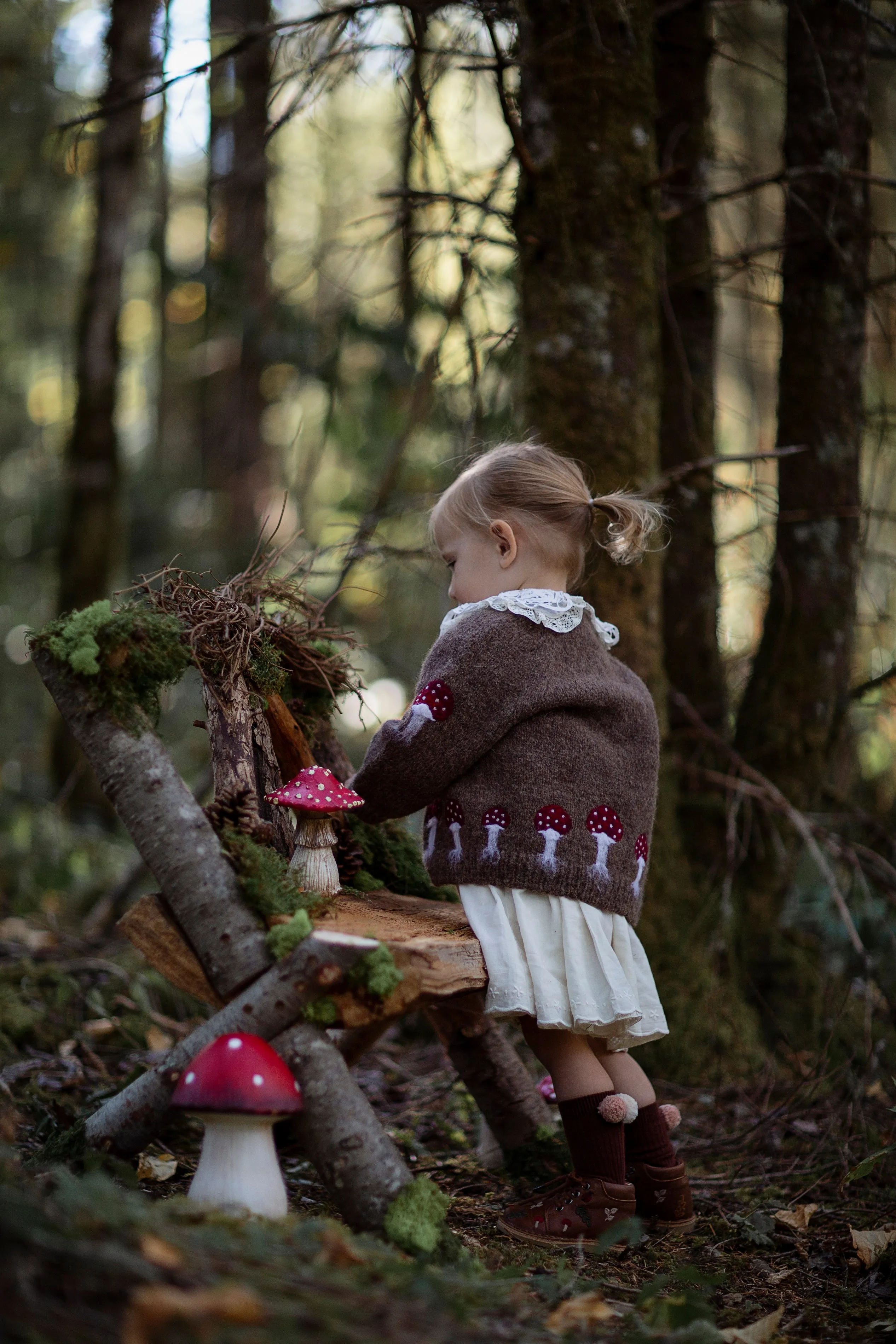 Mushrooms cardigan | Brown